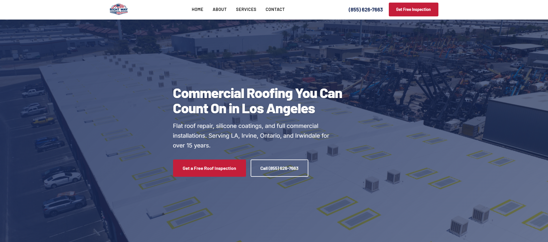 Right Way Roofing desktop view