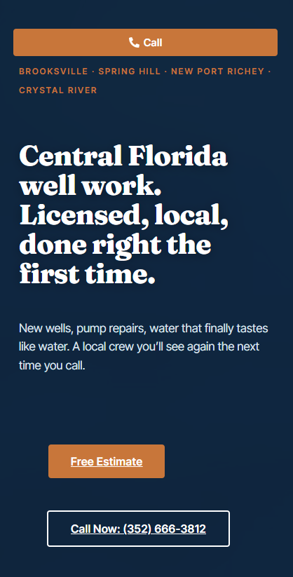 All Tech Water Service mobile view